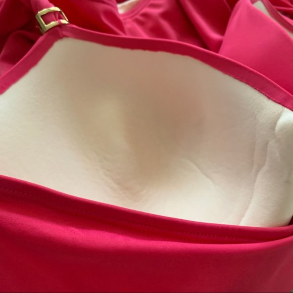 Victorias Secret FOREVER SEXY Ruched One Piece Swimsuit Pink Large Cup size C - Picture 9 of 10